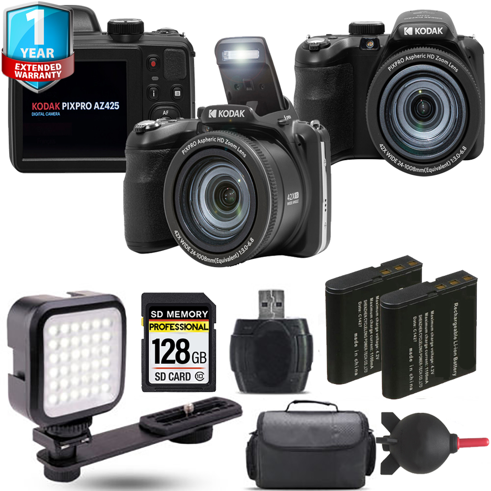 PIXPRO AZ425 Digital Camera (Black) +Extra Battery + 1 Yr Warranty - 128GB *FREE SHIPPING*