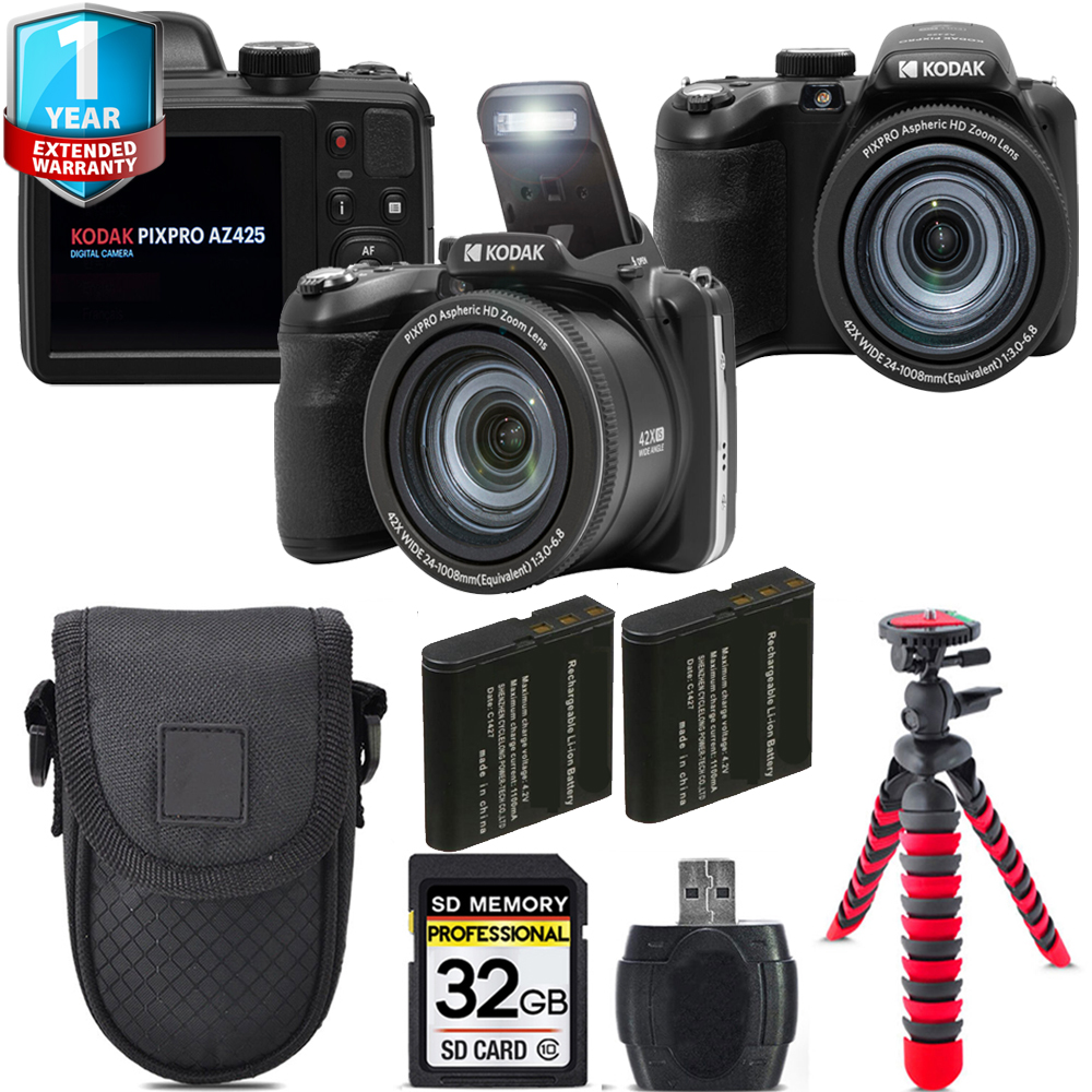 PIXPRO AZ425 Digital Camera (Black) + 1 Yr Warranty +Tripod + Case -32GB *FREE SHIPPING*