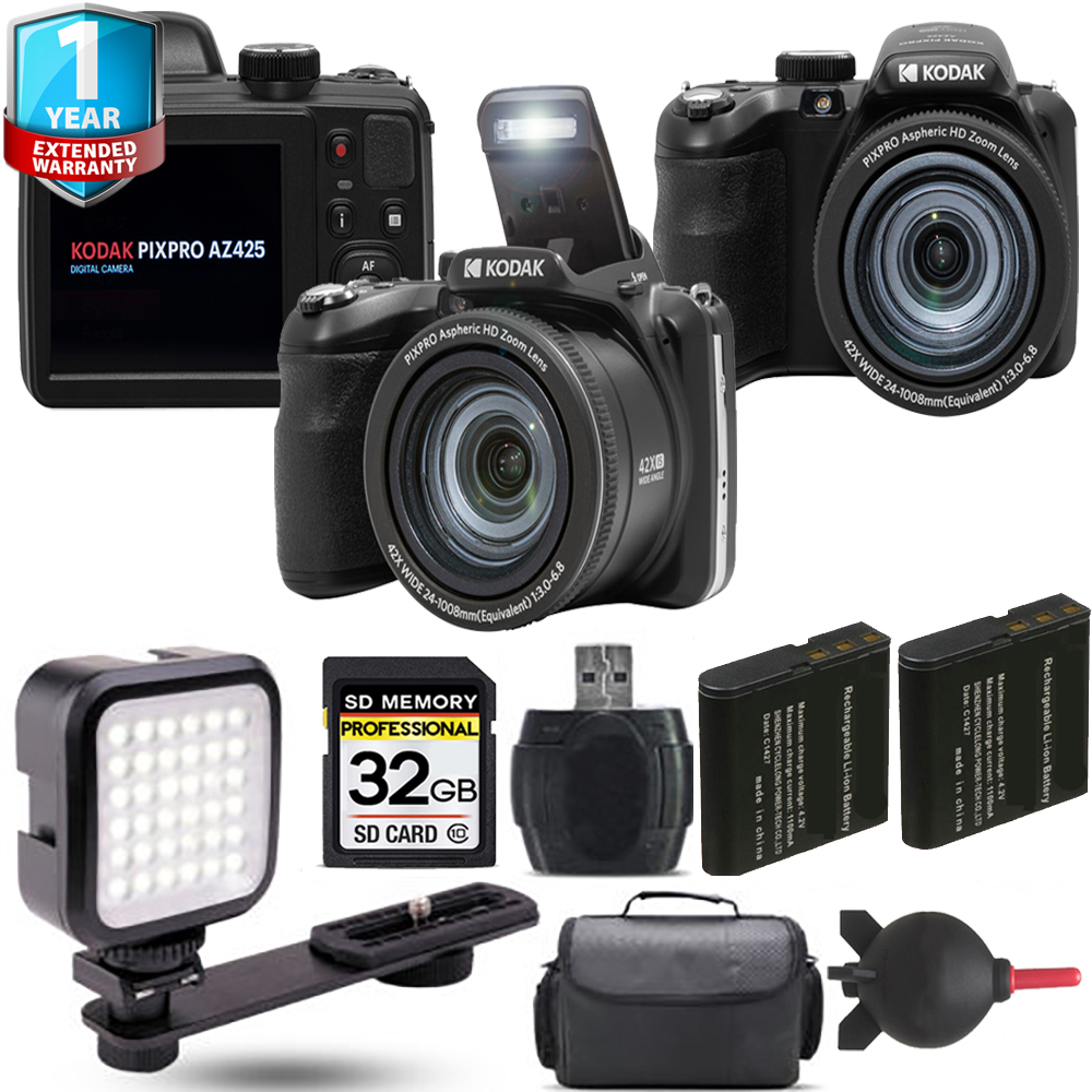 PIXPRO AZ425 Digital Camera (Black) + Extra Battery + LED +1 Yr Warranty *FREE SHIPPING*