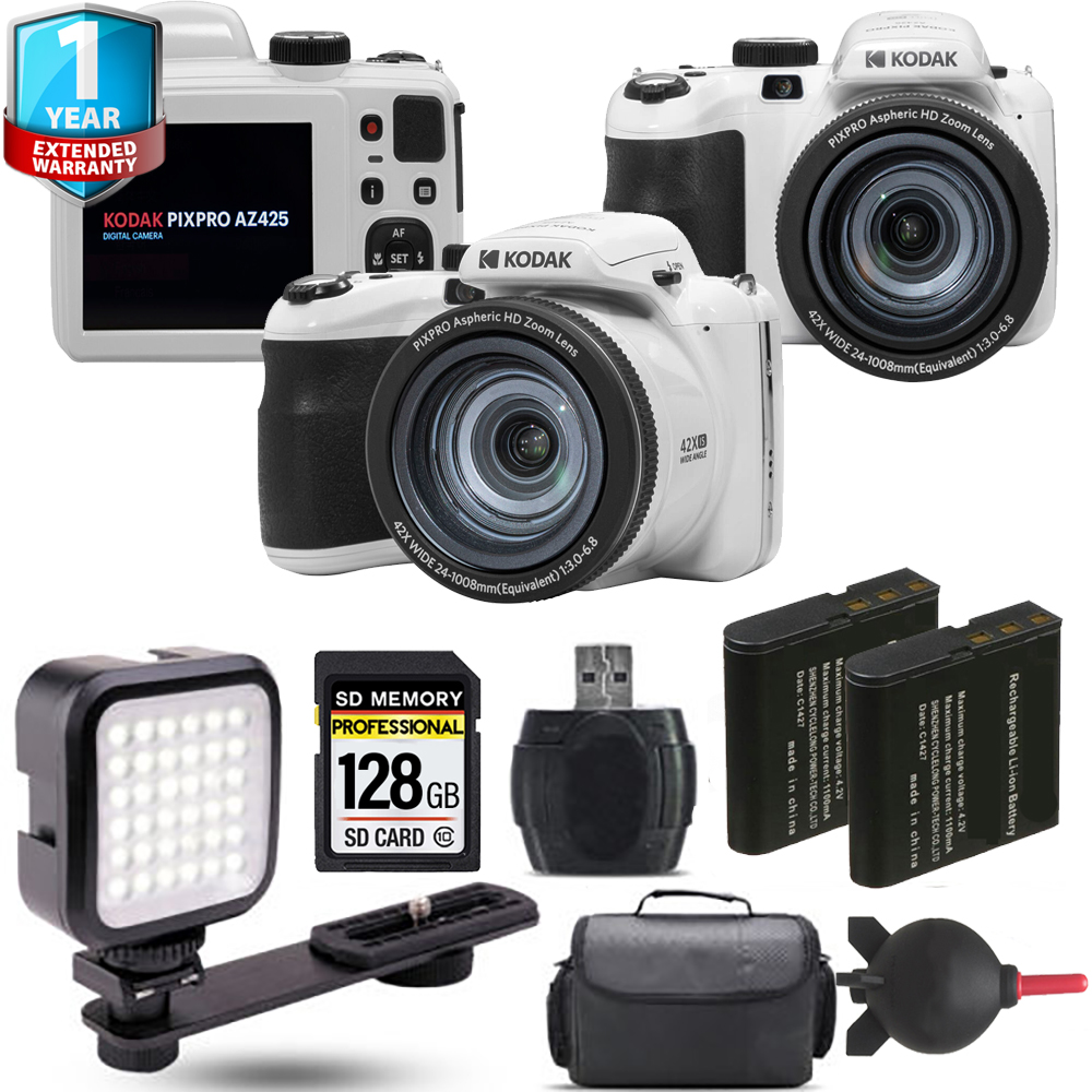 PIXPRO AZ425 Digital Camera (White) +Extra Battery + 1 Yr Warranty - 128GB *FREE SHIPPING*