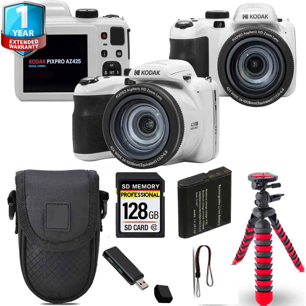 PIXPRO AZ425 Digital Camera (White) + Spider Tripod + Case+ 1 Yr Warranty *FREE SHIPPING*