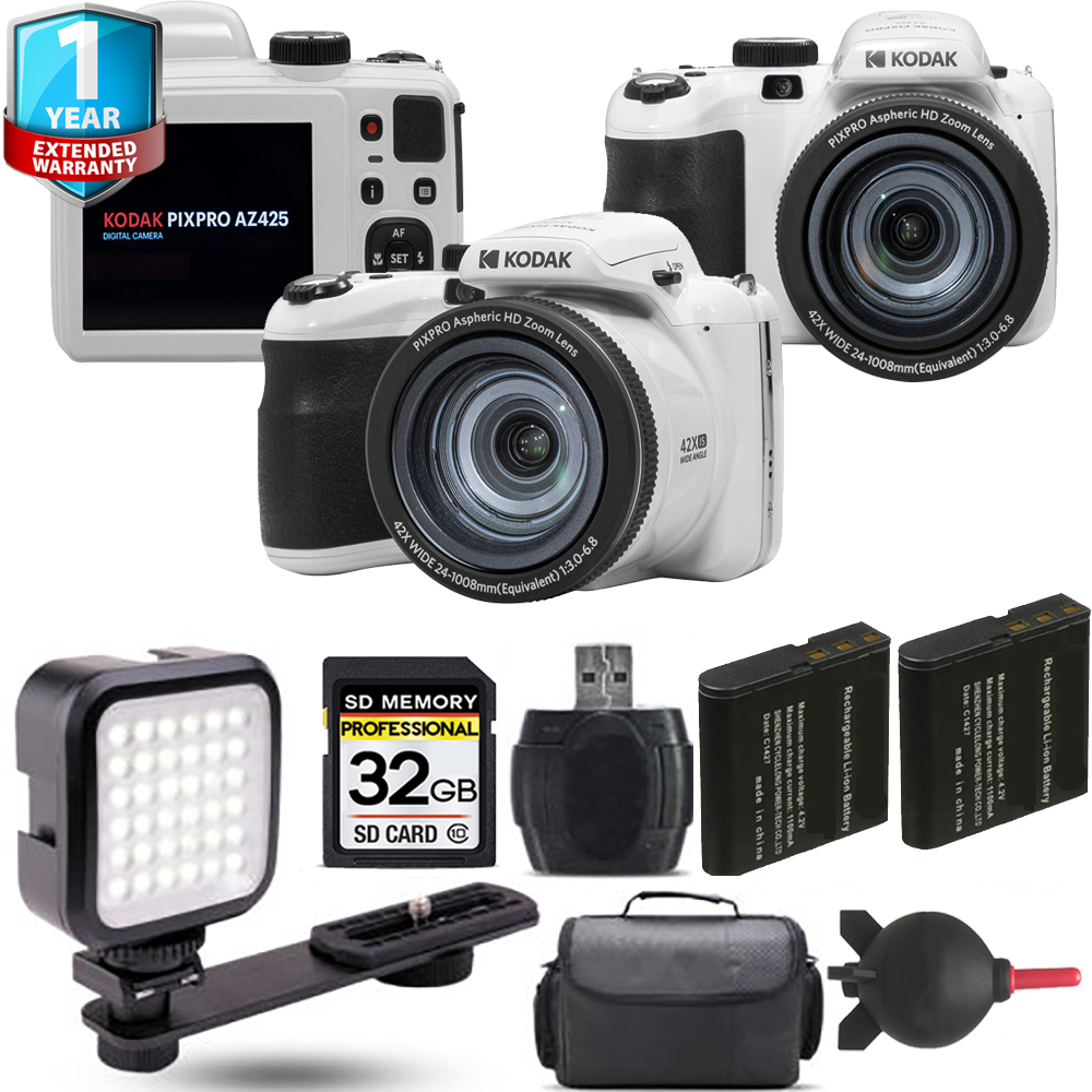 PIXPRO AZ425 Digital Camera (White) + Extra Battery + LED +1 Yr Warranty *FREE SHIPPING*