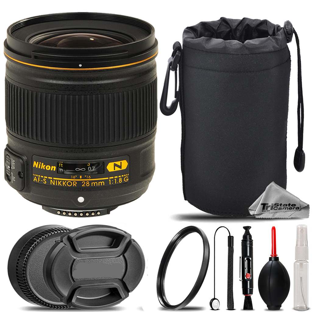 AF-S 28/1.8G LENS + UV Filter+ + Hood + Lens Pouch- Basic Kit *FREE SHIPPING*
