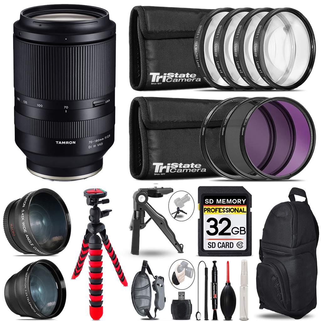 70-180mm f/2.8 Di III VXD Lens for Sony - 3 Lenses+Tripod+Backpack - 32GB *FREE SHIPPING*