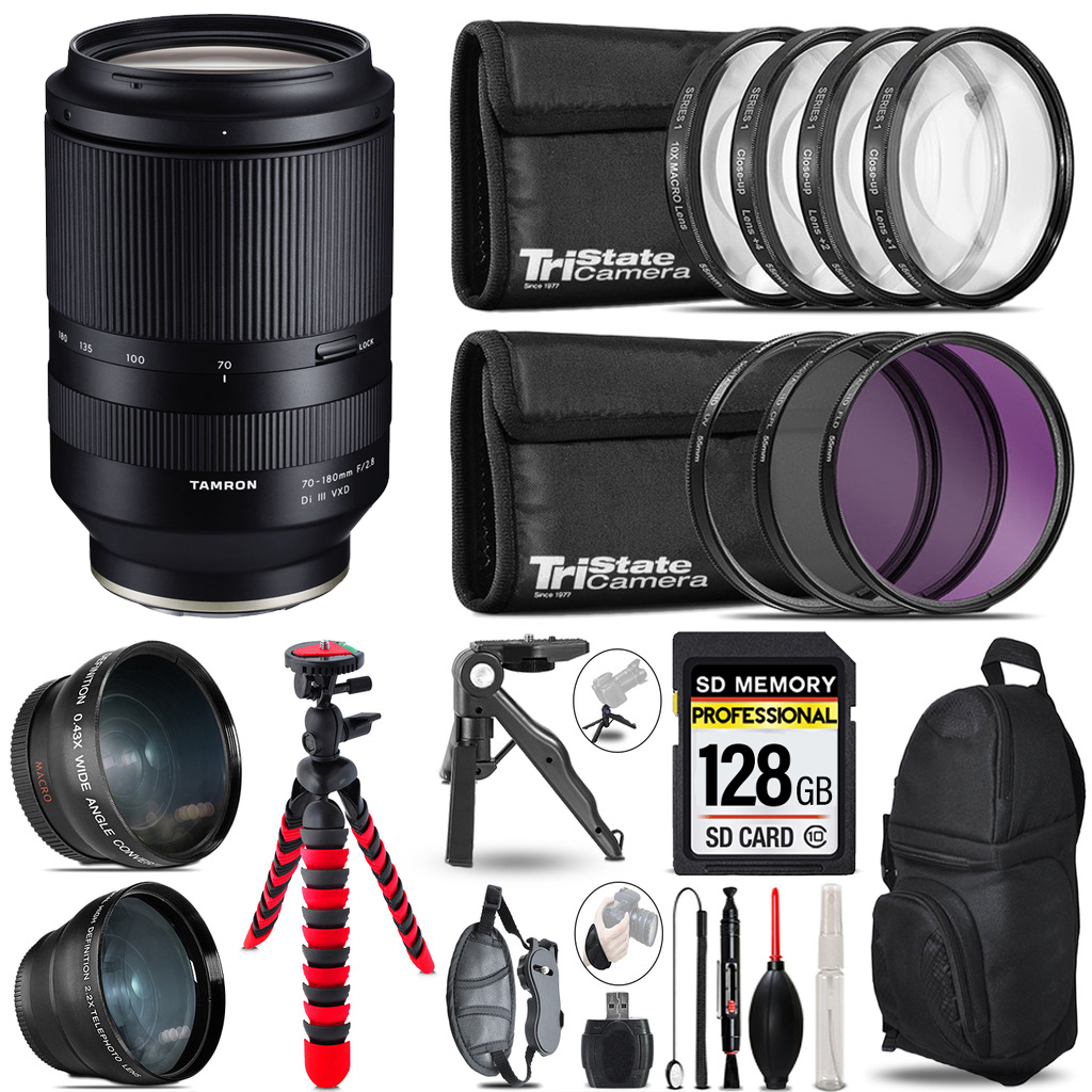 70-180mm f/2.8 Di III VXD Lens for Sony 3 Lenses+Tripod +Backpack -128GB *FREE SHIPPING*