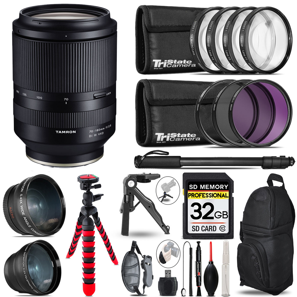 70-180mm f/2.8 Di III VXD Lens for Sony -3 Lenses+Tripod +Backpack -32GB *FREE SHIPPING*
