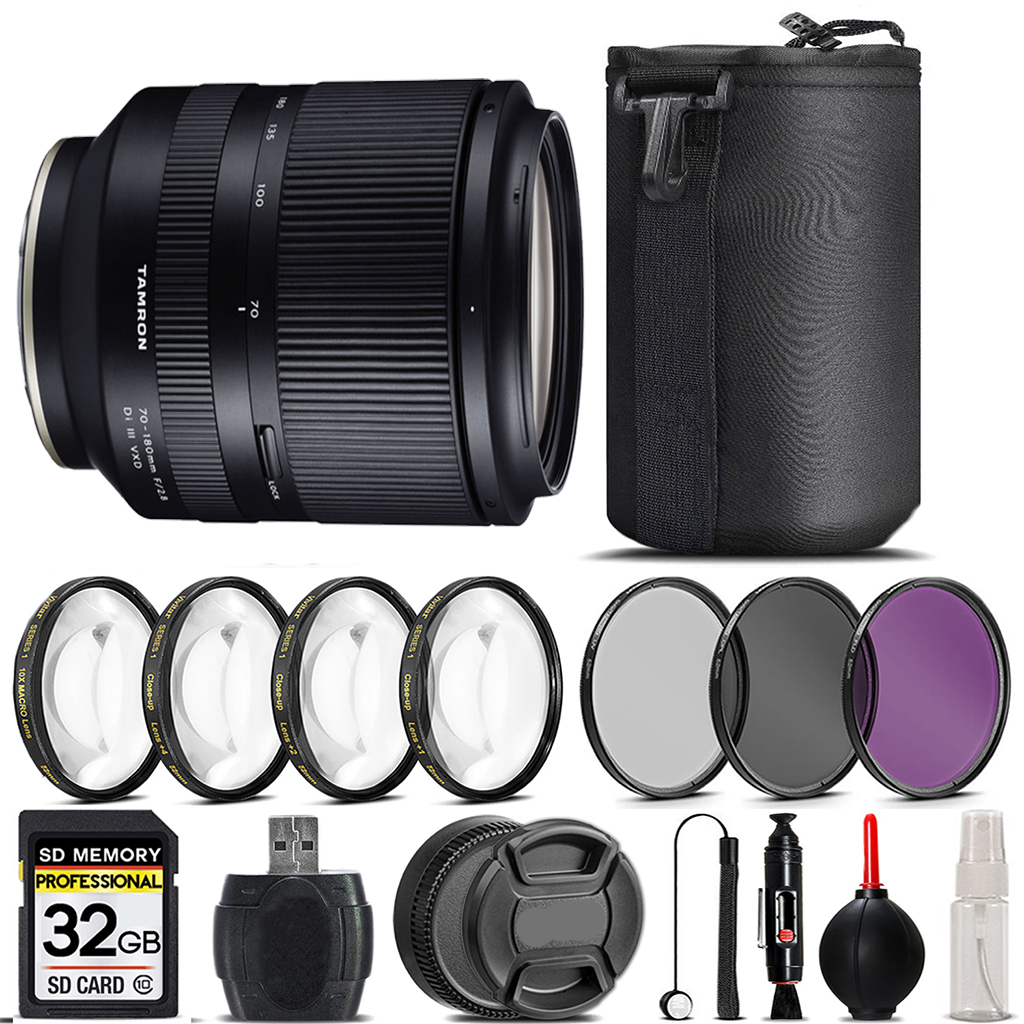 70-180mm f/2.8 Di III VXD Lens for Sony+4PC Macro Kit+3 Piece Filter-32GB *FREE SHIPPING*
