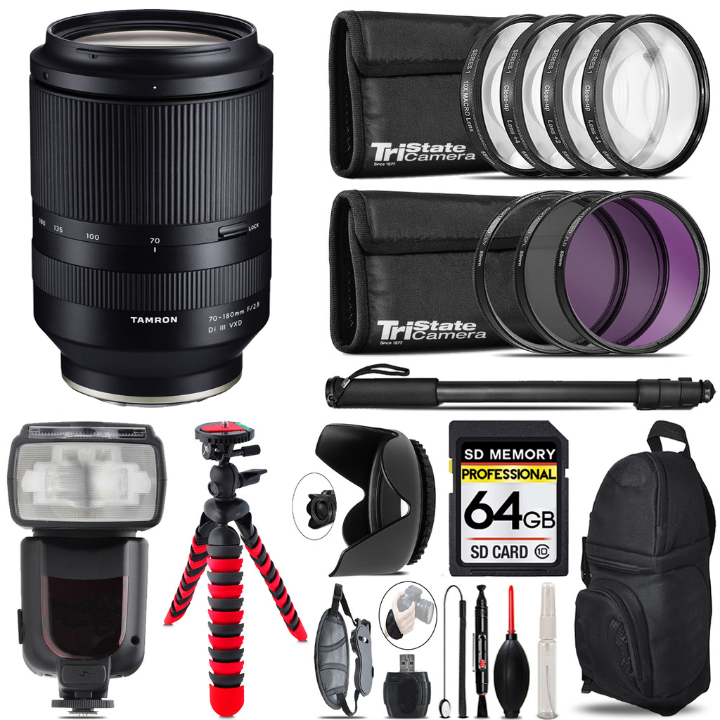 70-180mm f/2.8 Di III VXD Lens for Sony + 7 Piece Filter & More -64GB Kit *FREE SHIPPING*