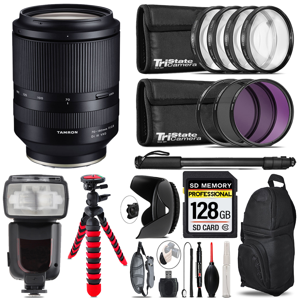 70-180mm f/2.8 Di III VXD Lens for Sony +7 Piece Filter & More -128GB Kit *FREE SHIPPING*