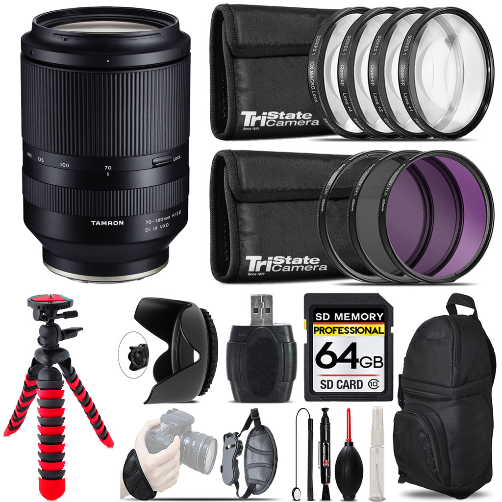 70-180mm f/2.8 Di III VXD Lens for Sony+Macro Filter Kit & More -64GB Kit *FREE SHIPPING*