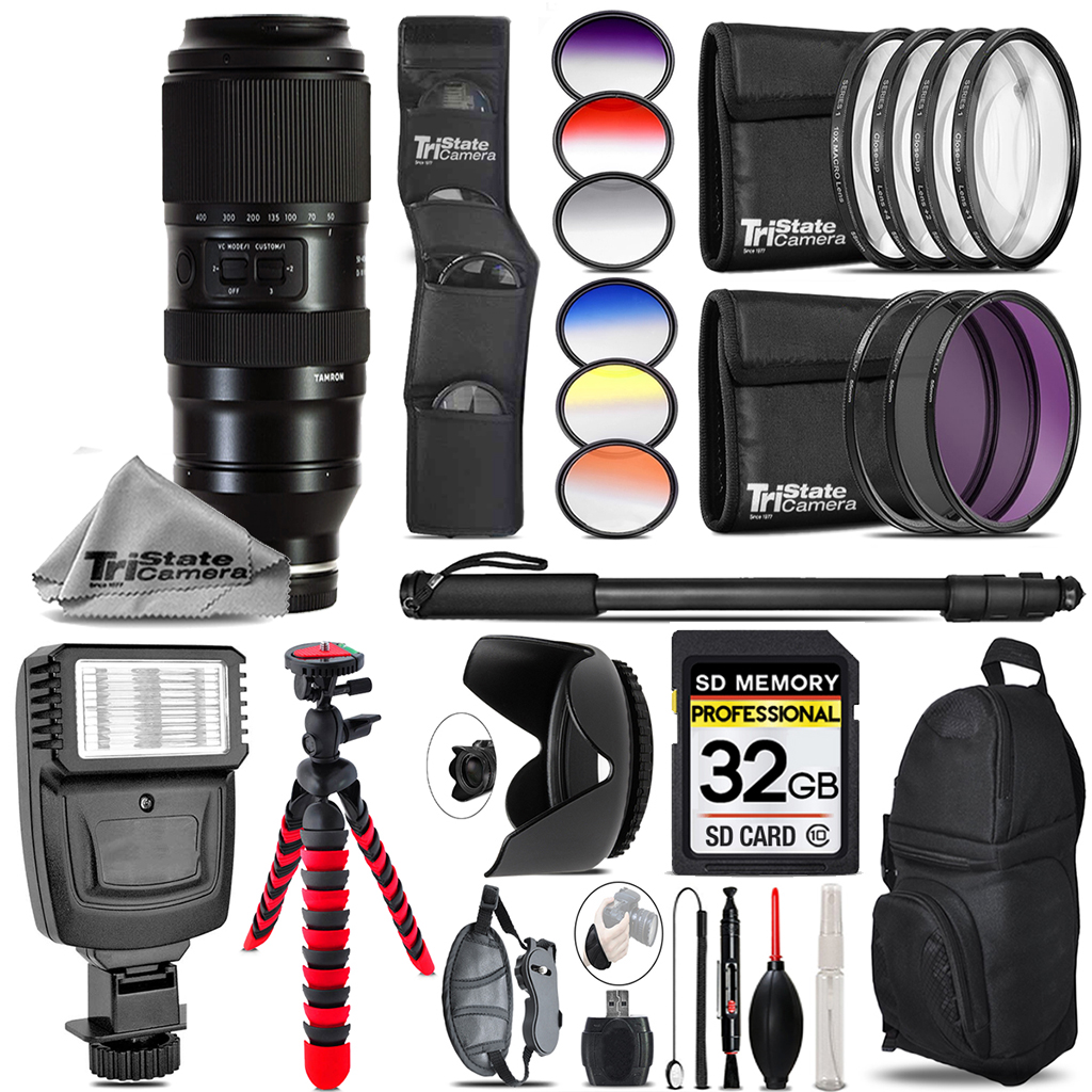 50-400mm f/4.5-6.3 III VC Lens for Sony +Flash+Color Filter Set -32GB Kit *FREE SHIPPING*