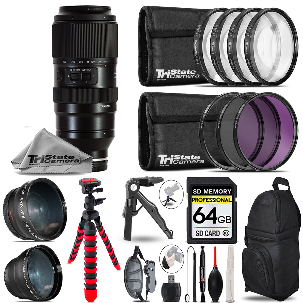 50-400mm f/4.5-6.3 III VC Lens for Sony -3 lens+ Tripod +Backpack -64GB *FREE SHIPPING*