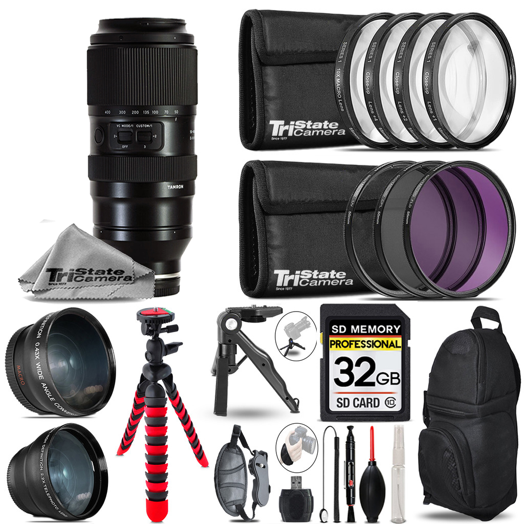 50-400mm f/4.5-6.3 III VC Lens for Sony, 3 lens+Tripod +Backpack - 32GB *FREE SHIPPING*