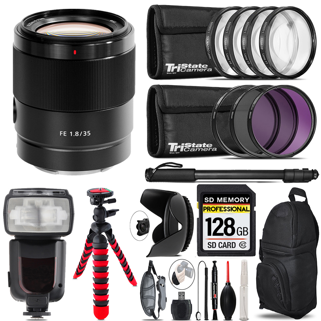 FE 35mm f/1.8 Lens +7 Piece Filter & More-128GB Accessory Kit *FREE SHIPPING*
