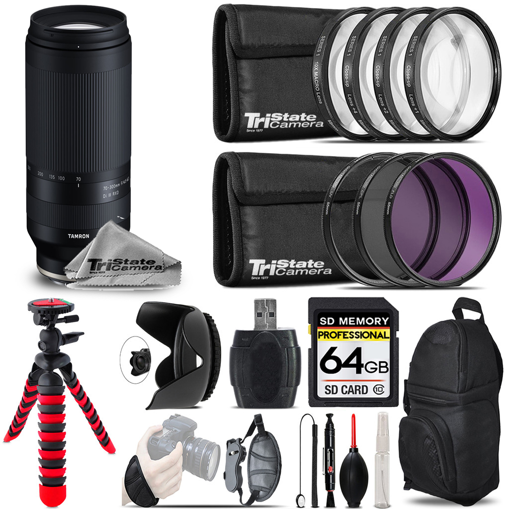 70-300mm f/4.5-6.3 Di III RXD Lens (E)+Macro Filter Kit -64GB Kit *FREE SHIPPING*