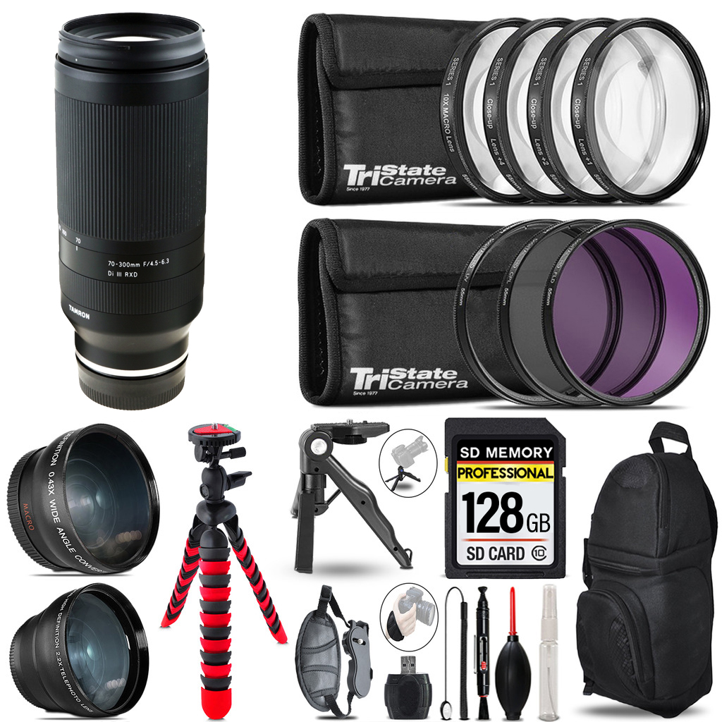 70-300mm f/4.5-6.3 Di III RXD Lens (Z) 3 lens+Tripod +Backpack -128GB *FREE SHIPPING*