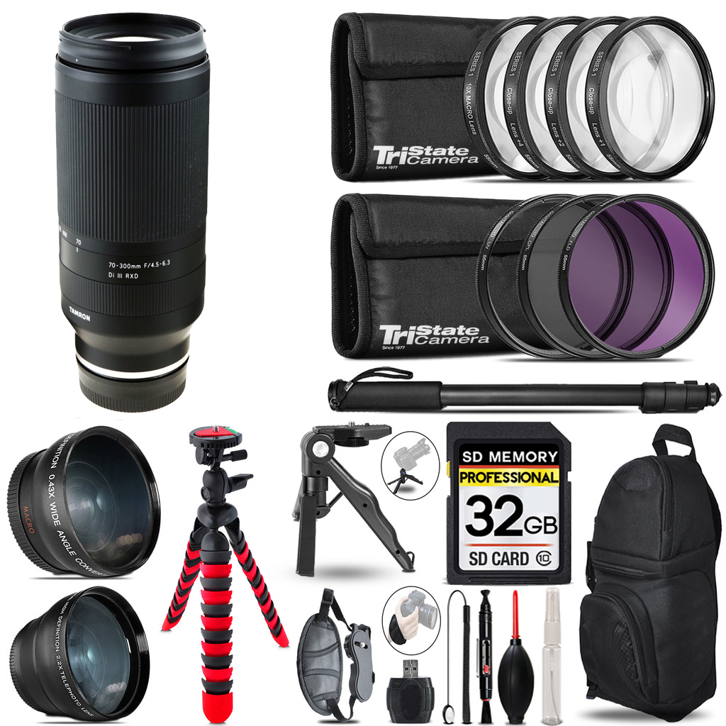 70-300mm f/4.5-6.3 Di III RXD Lens (Z) -3 lens+Tripod +Backpack -32GB *FREE SHIPPING*