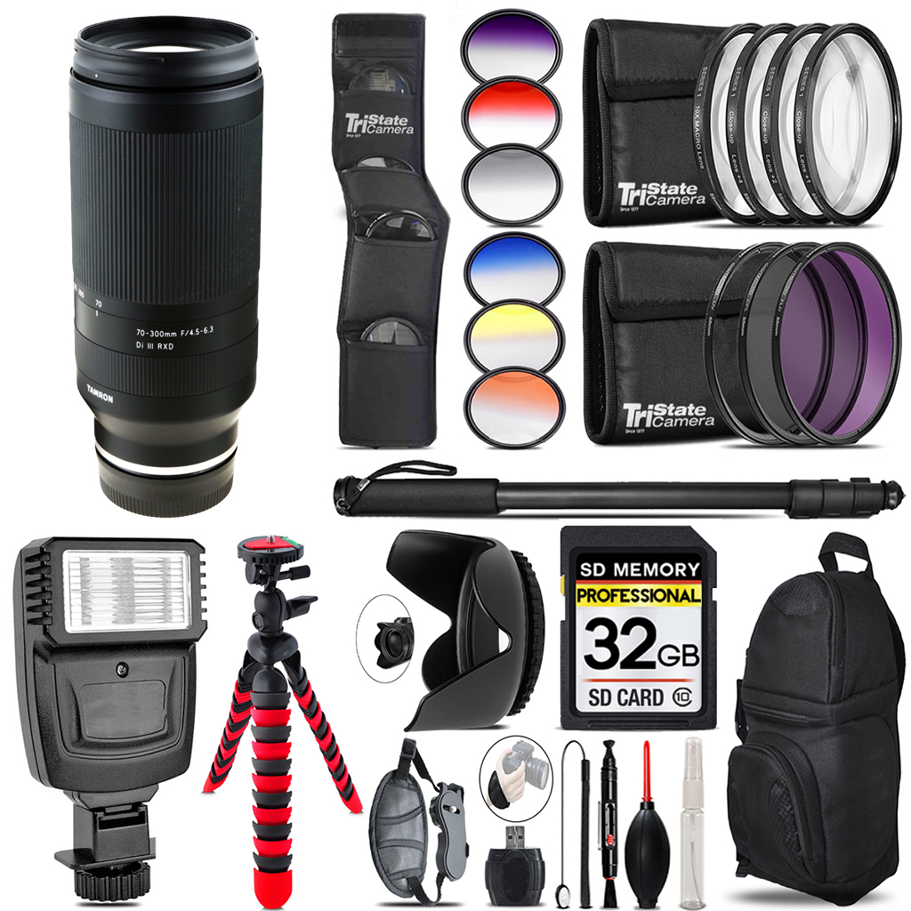 70-300mm f/4.5-6.3 Di III RXD Lens (Z) +Flash+Color Filter Set -32GB Kit *FREE SHIPPING*