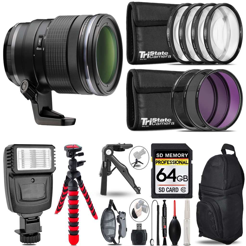 M.Zuiko Digital 40-150mm f/2.8 Lens + Flash +MACRO, UV-CPL-FLD -64GB Kit *FREE SHIPPING*
