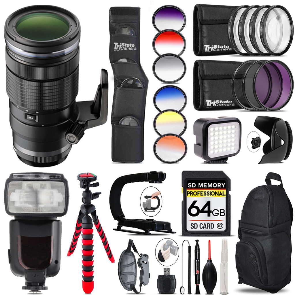 M.Zuiko Digital 40-150mm f/2.8 Lens + LED Light -64GB Kit Bundle *FREE SHIPPING*