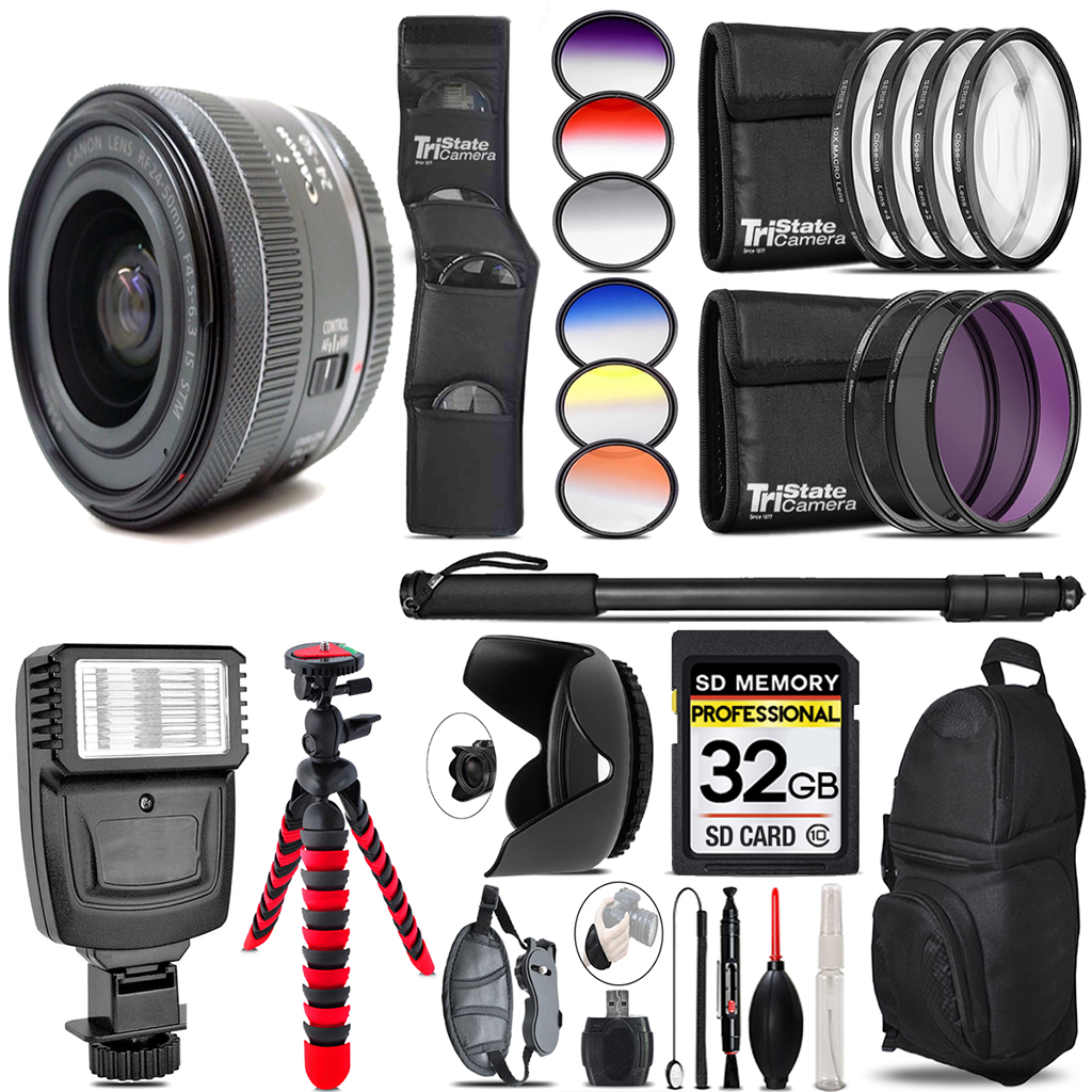 RF 24-50 f4.5-6.3 IS STM Lens + Flash + Color Filter Set -32GB Accessory Kit *FREE SHIPPING*