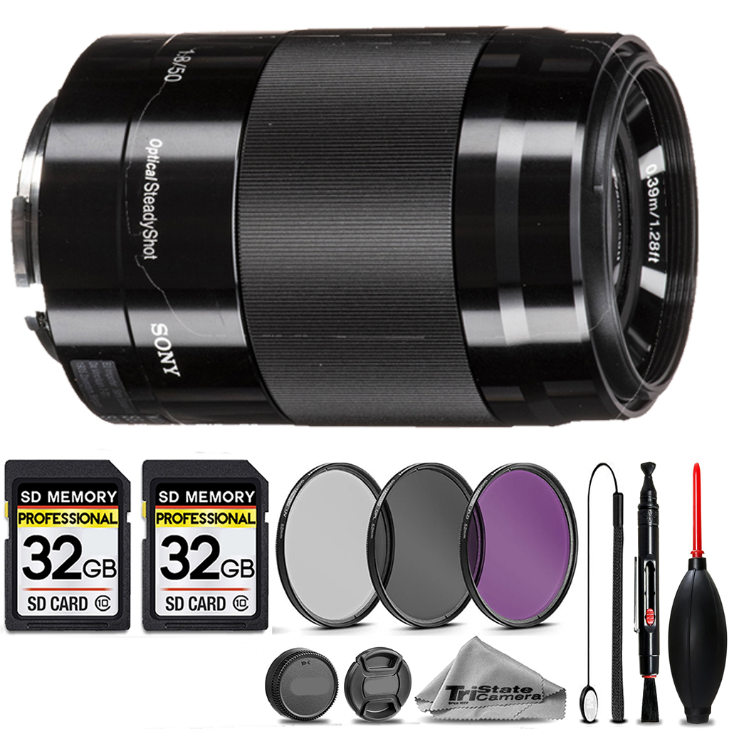 E 50mm f/1.8 OSS Lens (Black) +3PC FILTER + 64GB STORAGE BUNDLE KIT *FREE SHIPPING*