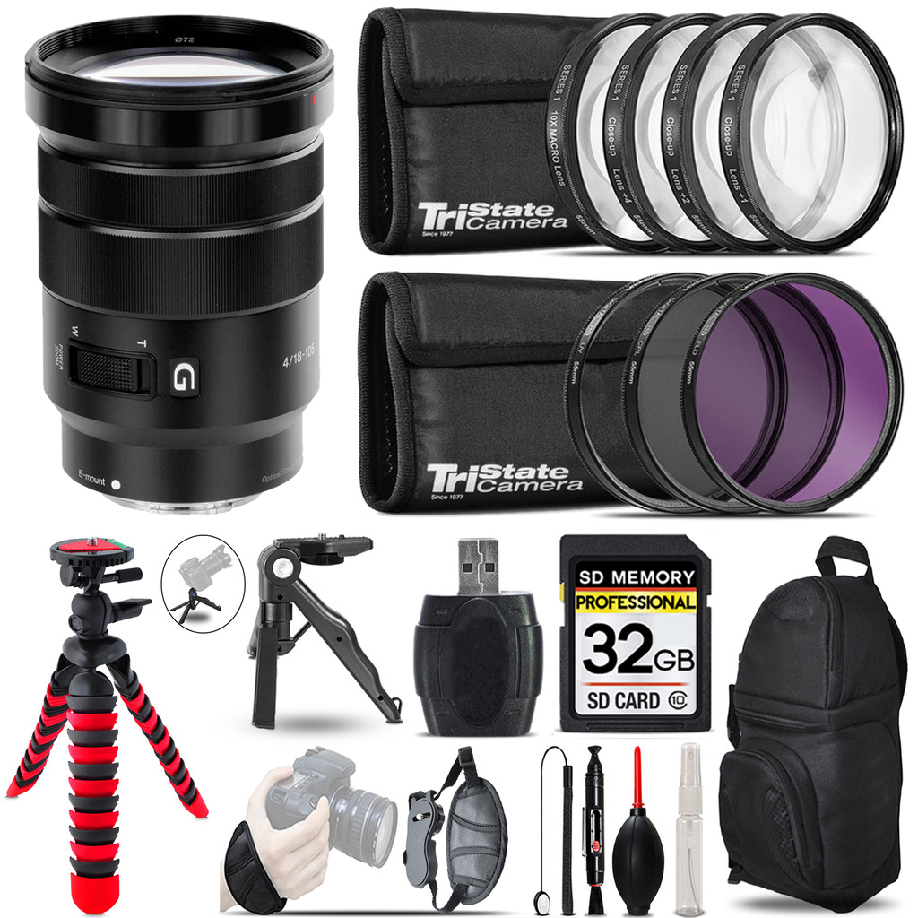 E PZ 18-105mm f/4 G OSS Lens +MACRO, UV-CPL-FLD Filter - 32GB Kit Kit *FREE SHIPPING*