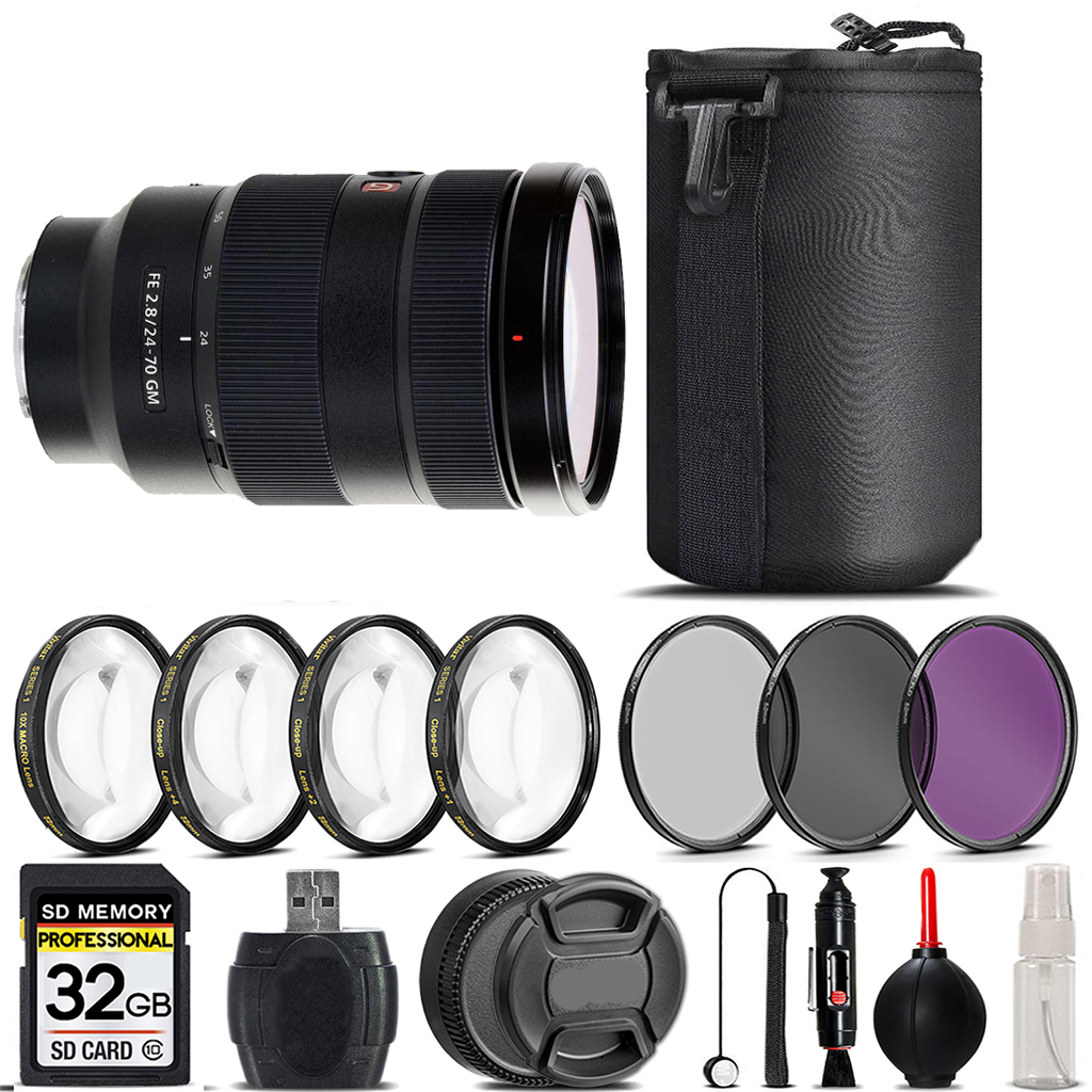 FE 24-70mm f/2.8 GM Lens +4PC Macro Kit +UV, CPL, FLD Filter -32GB *FREE SHIPPING*