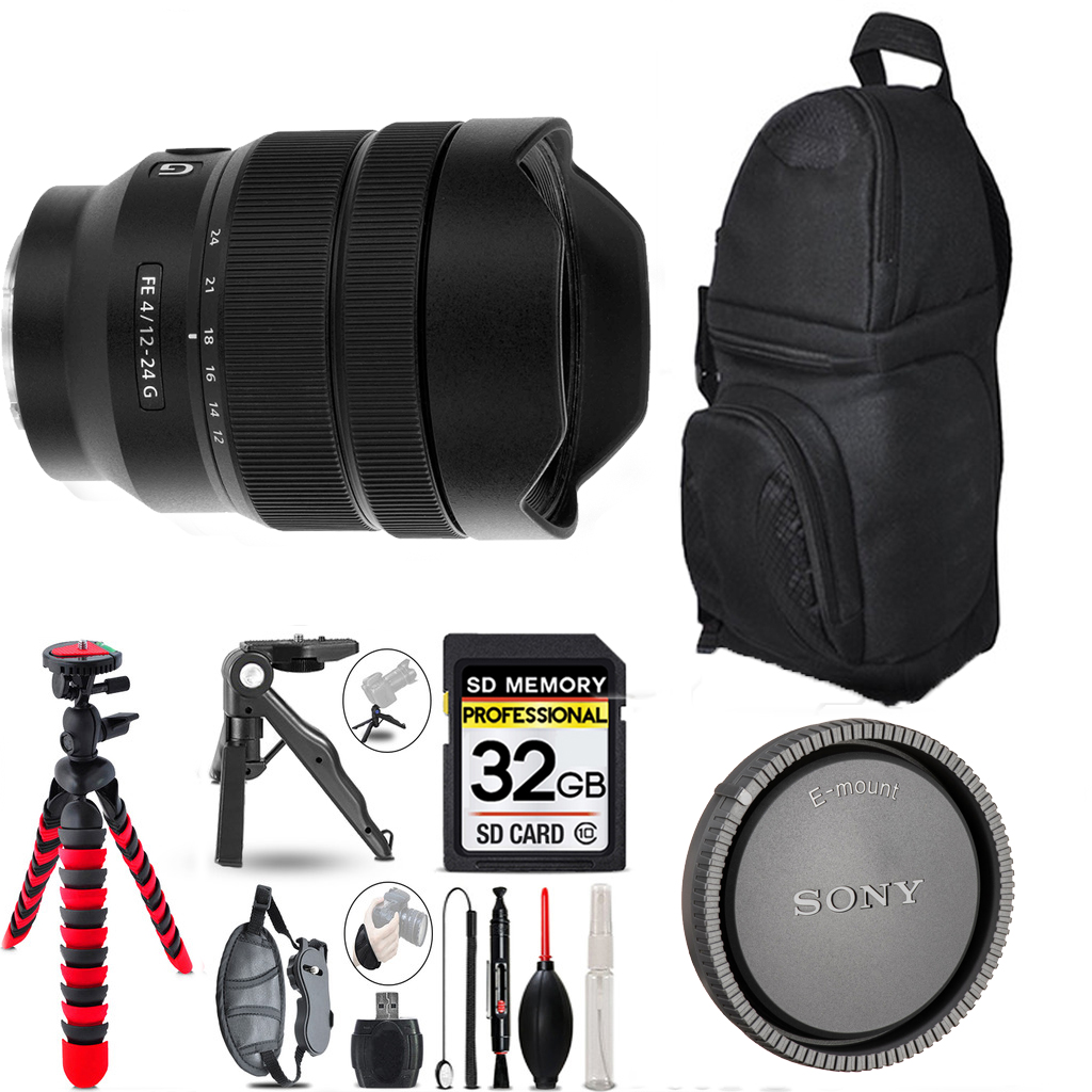 FE 12-24mm f/4 G Lens + Tripod + Backpack - 32GB Accessory Bundle *FREE SHIPPING*