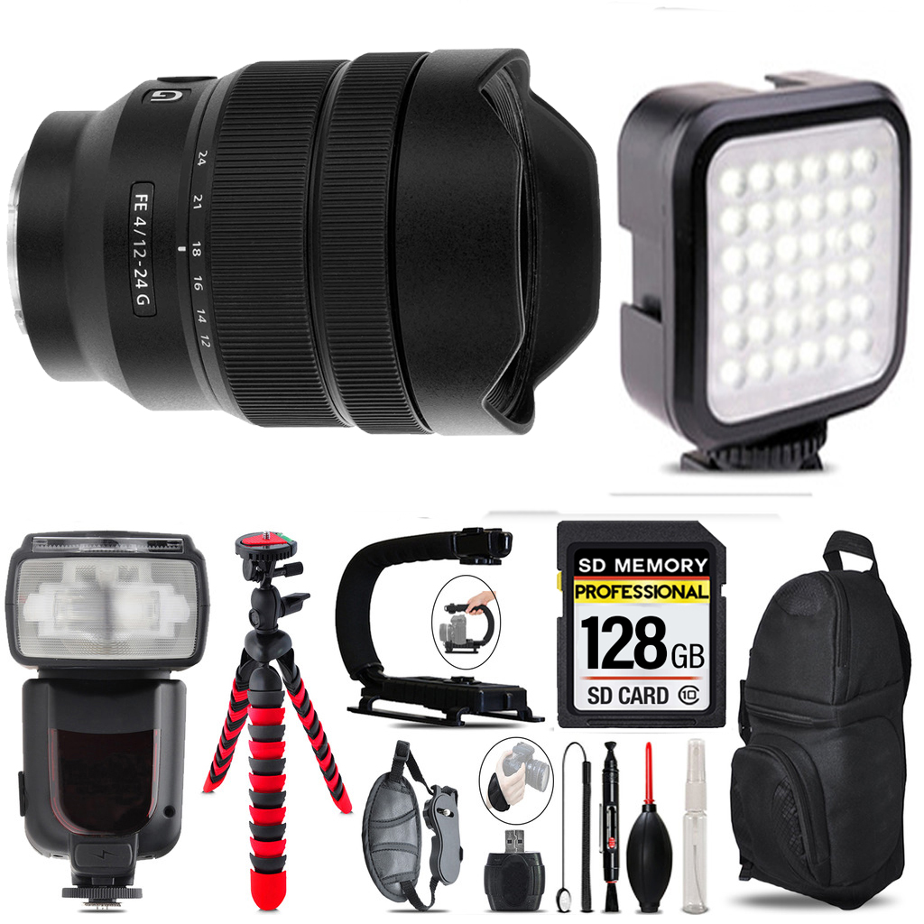 FE 12-24mm f/4 G Lens+ LED Light - 128GB Accessory Bundle *FREE SHIPPING*