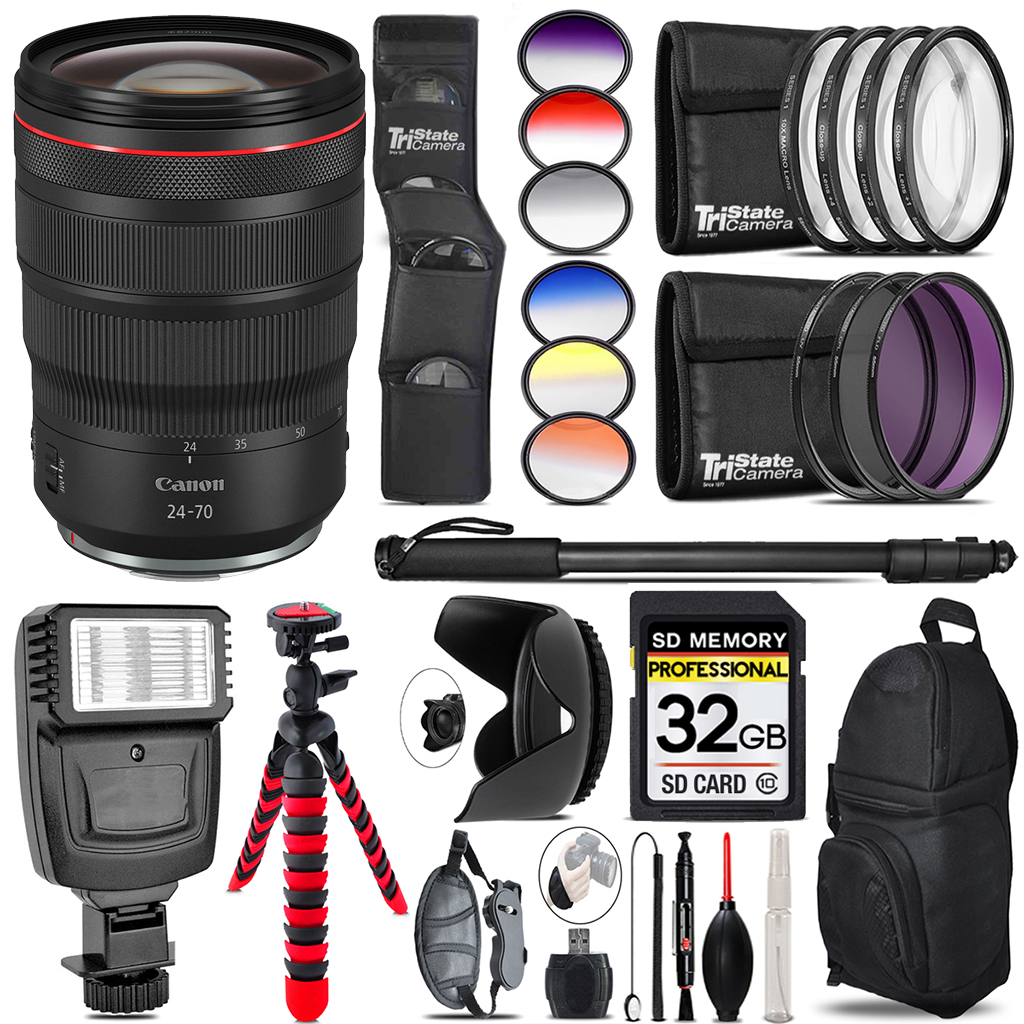 RF 24-70mm f/2.8L IS USM Lens +Flash +Color Filter Set -32GB Accessory Kit *FREE SHIPPING*