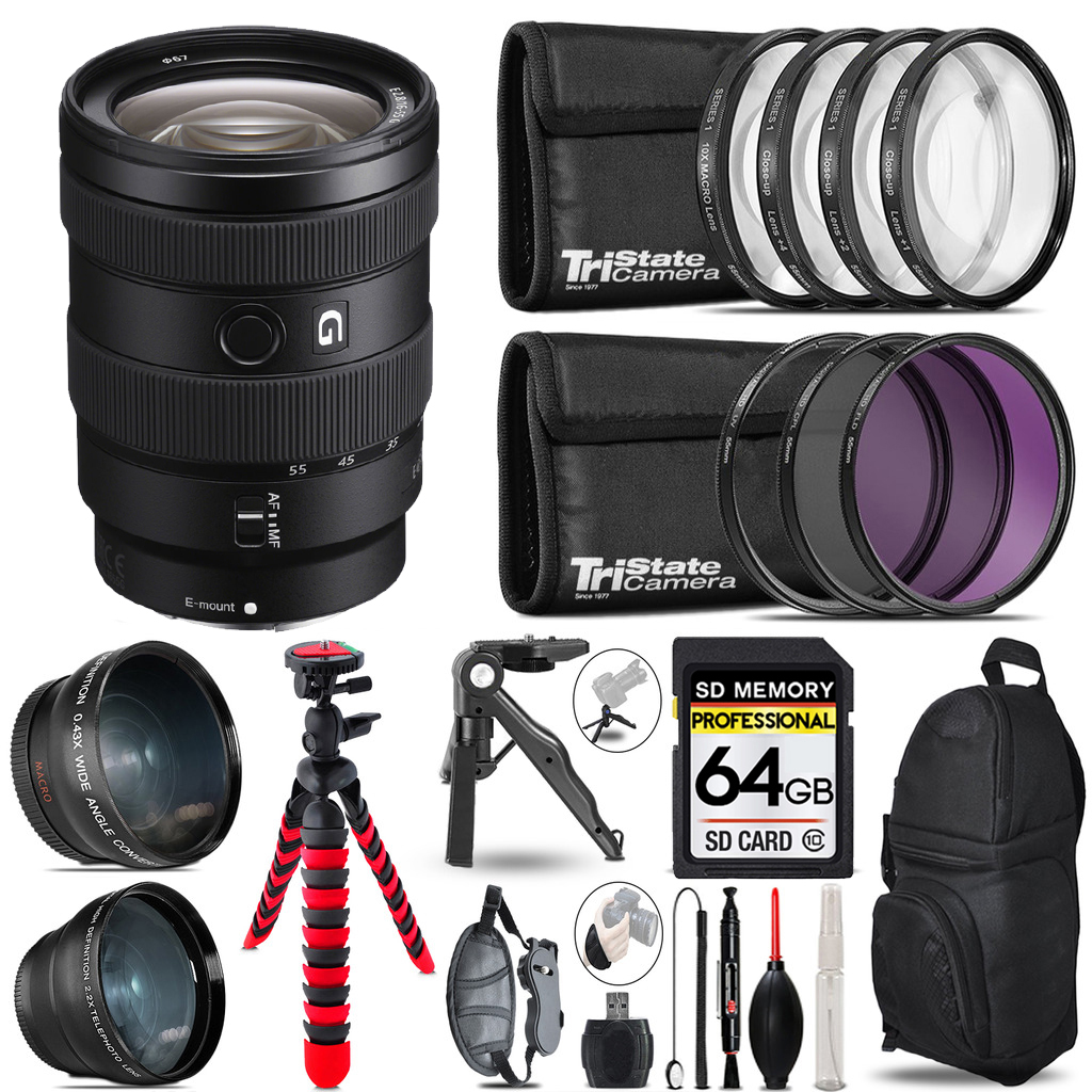 E 16-55mm f/2.8 G Lens - 3 Lens Kit + Tripod +Backpack -64GB Kit *FREE SHIPPING*