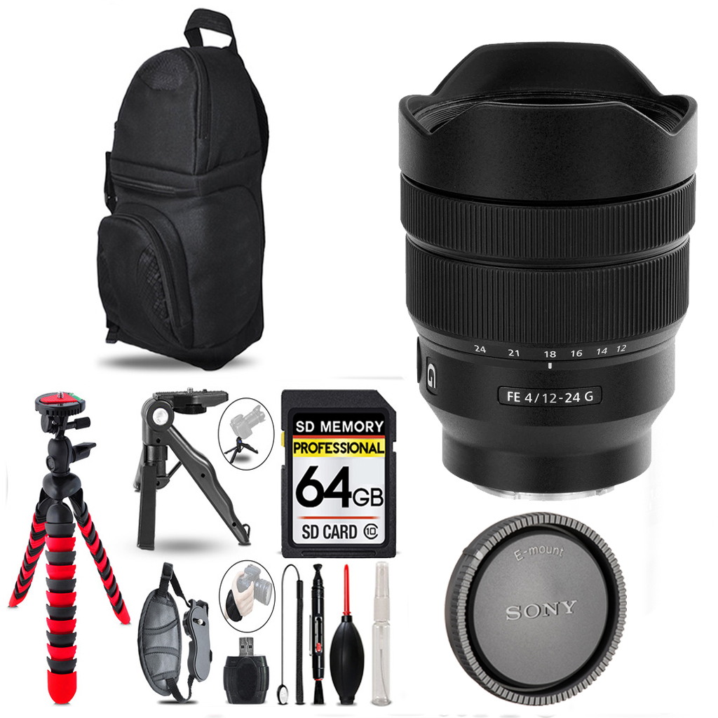 FE 12-24mm f/4 G Lens -+ Tripod + Backpack - 64GB Accessory Bundle *FREE SHIPPING*