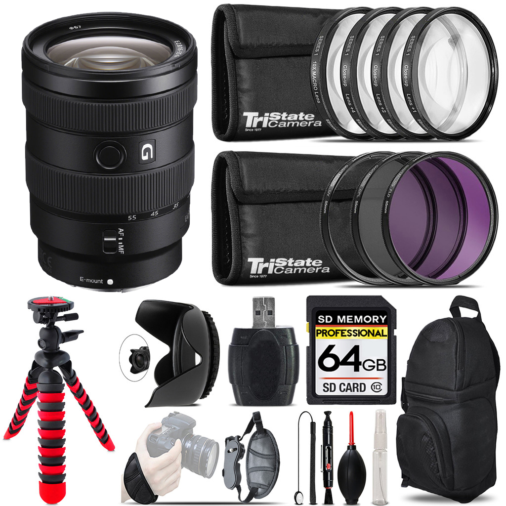 E 16-55mm f/2.8 G Lens + Macro Filter Kit & More - 64GB Kit Kit *FREE SHIPPING*