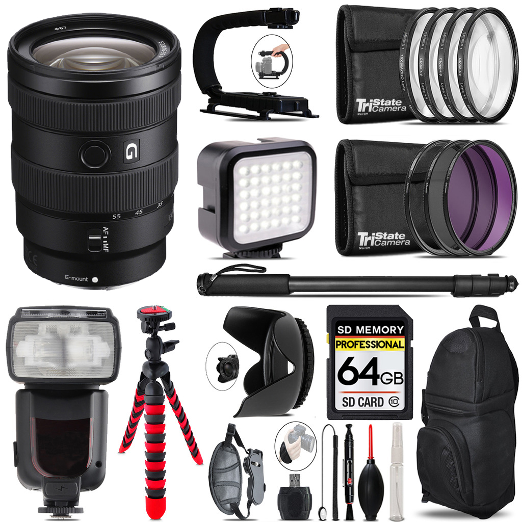 E 16-55mm f/2.8 G Lens + LED Flash+ Bag - 64GB Accessory Bundle *FREE SHIPPING*