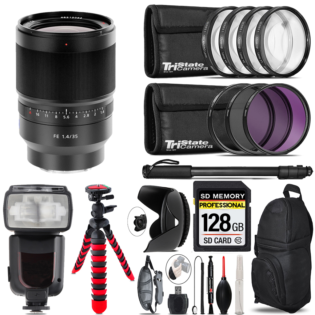 Distagon T* FE 35mm f/1.4 ZA Lens  +7 Filter & More-128GB Accessory Kit *FREE SHIPPING*