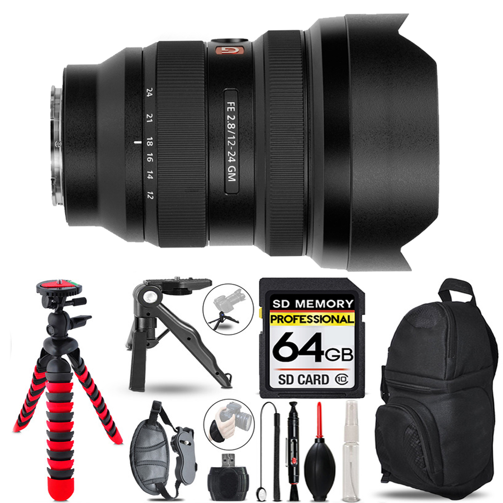 FE 12-24mm f/2.8 GM Lens + Tripod + Backpack - 64GB Accessory Bundle *FREE SHIPPING*