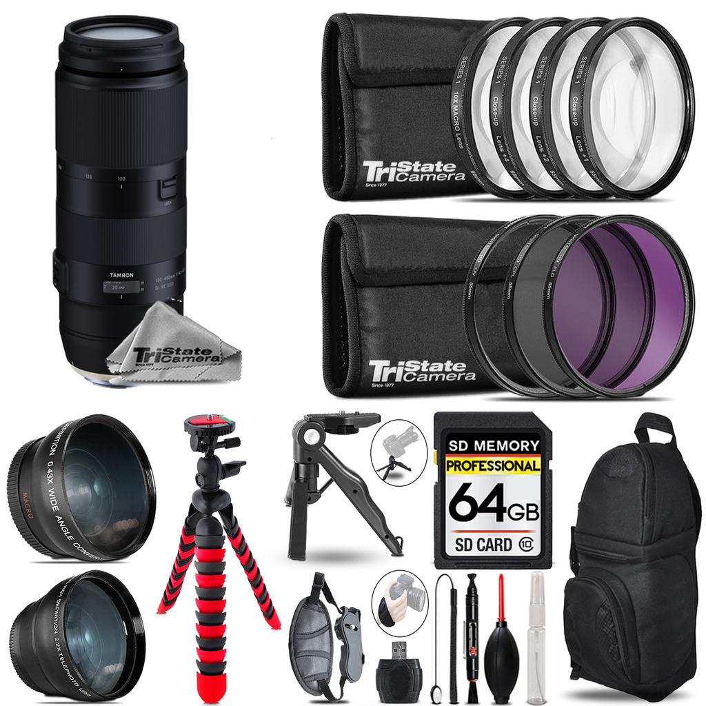 100-400mm f/4.5-6.3 Di USD Lens for EF 3 Lenses+ Tripod +Backpack -64GB *FREE SHIPPING*