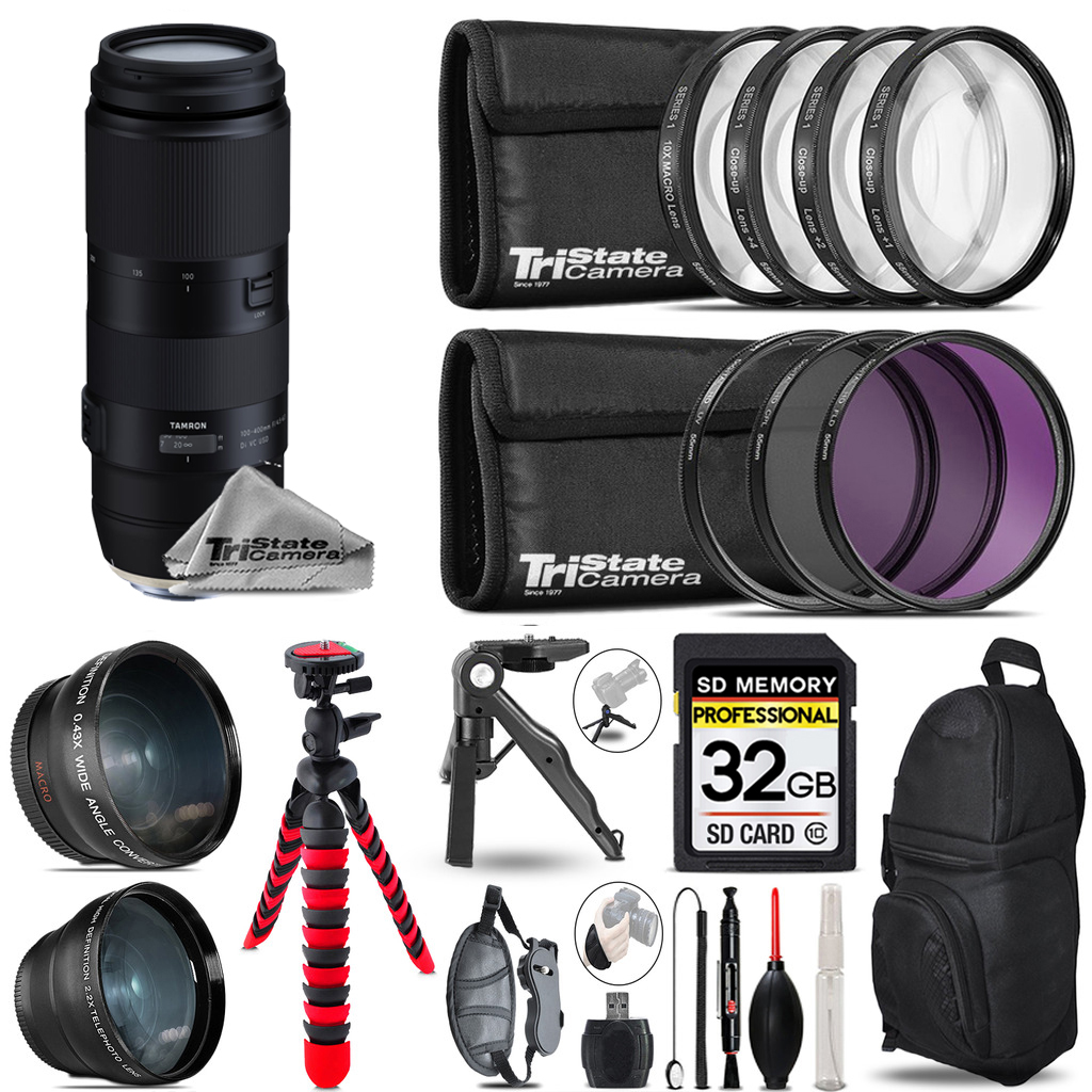 100-400mm f/4.5-6.3 Di USD Lens for EF - 3 Lenses+Tripod+Backpack - 32GB *FREE SHIPPING*