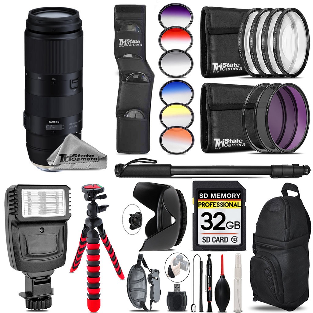 100-400mm f/4.5-6.3 Di USD Lens for EF +Flash+Color Filter Set -32GB Kit *FREE SHIPPING*