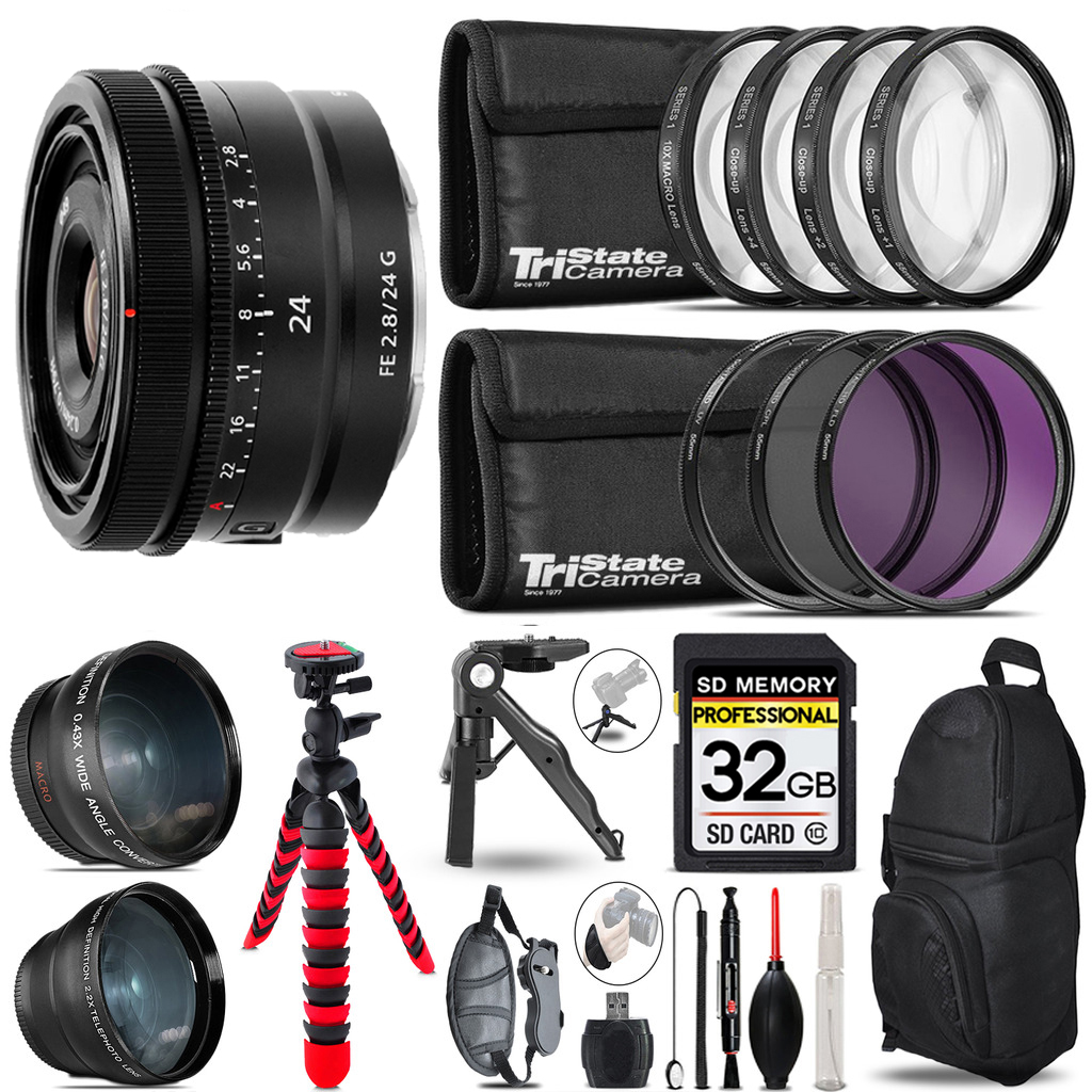 FE 24mm f/2.8 G Lens - 3 Lenses+Tripod+Backpack- 32GB *FREE SHIPPING*