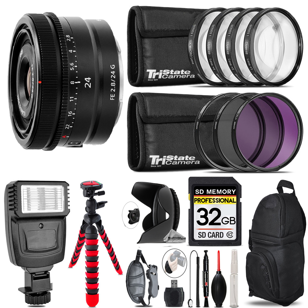 FE 24mm f/2.8 G Lens  +Flash+Tripod & More-32GB Kit *FREE SHIPPING*