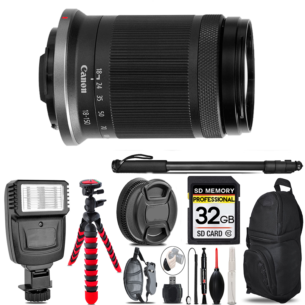 RF-S 18-150mm f/3.5-6.3 IS STM Lens + Flash - 32GB Accessory Kit *FREE SHIPPING*