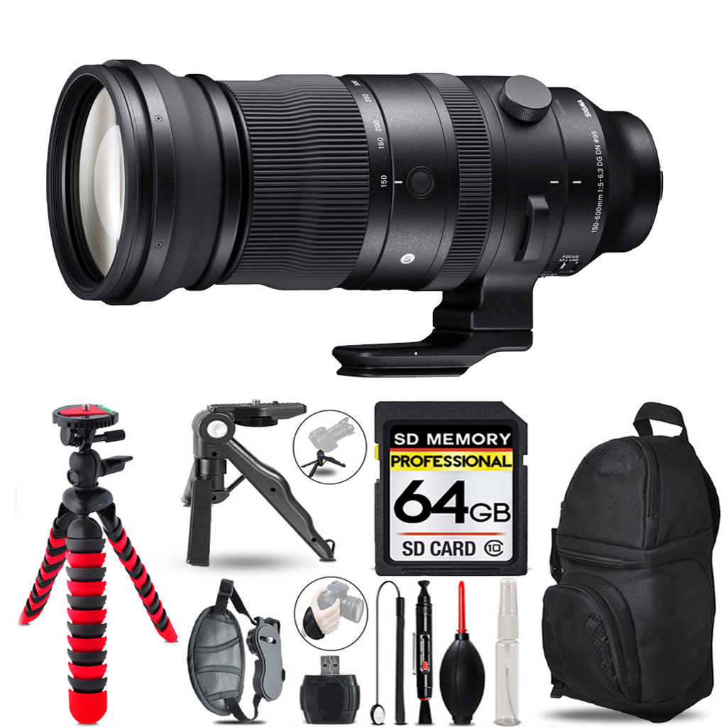 150-600mm f/5-6.3 DG DN OS Lens Sony-  3 Lenses+ Tripod +Backpack -64GB *FREE SHIPPING*
