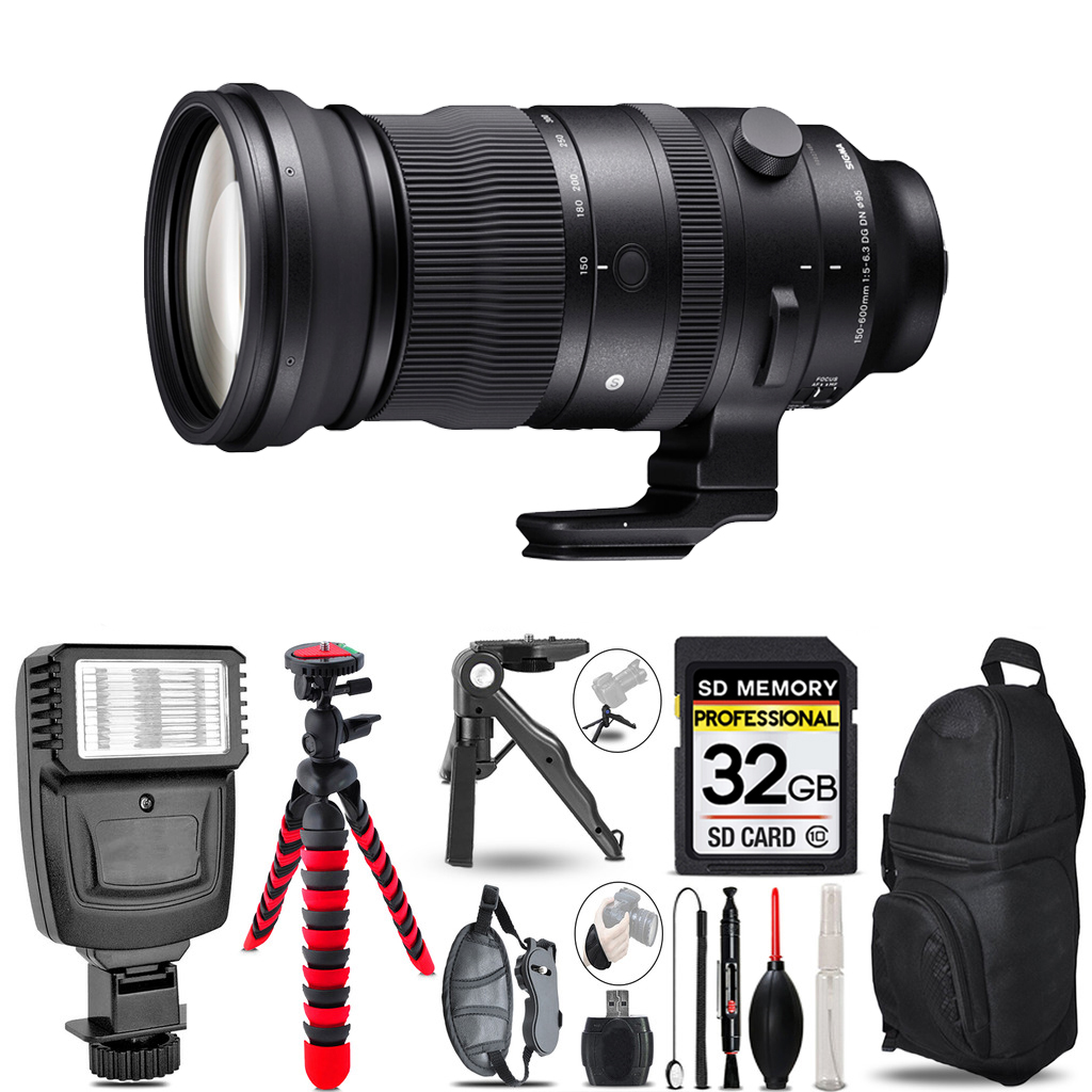 150-600mm f/5-6.3 DG DN OS Lens Sony-  3 Lenses+Flash +Tripod -32GB Kit *FREE SHIPPING*