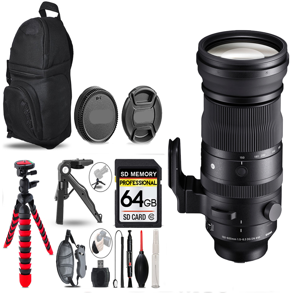 150-600mm f/5-6.3 DG DN OS Lens Sony-  -3 Lenses+ Tripod +Backpack -64GB *FREE SHIPPING*