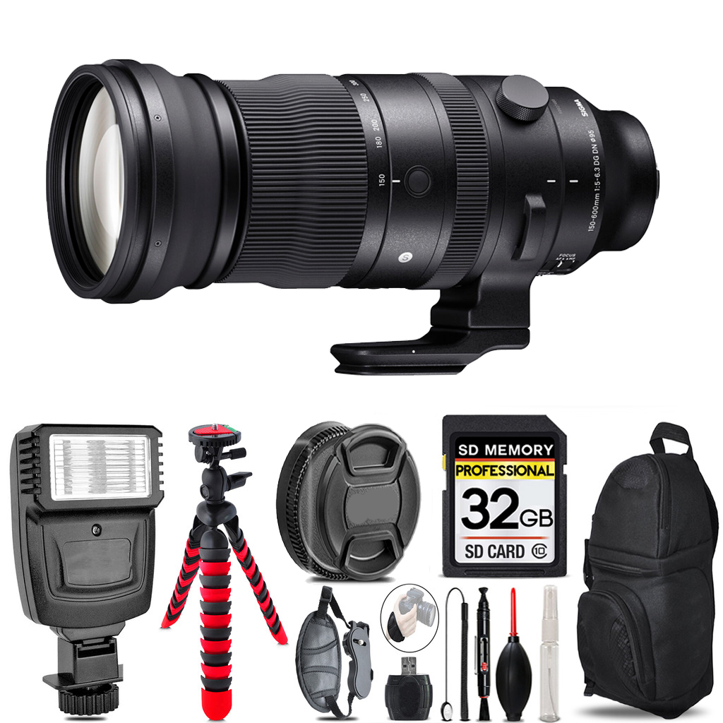 150-600mm f/5-6.3 DG DN OS Lens Sony+Flash + Tripod & More - 32GB Kit *FREE SHIPPING*