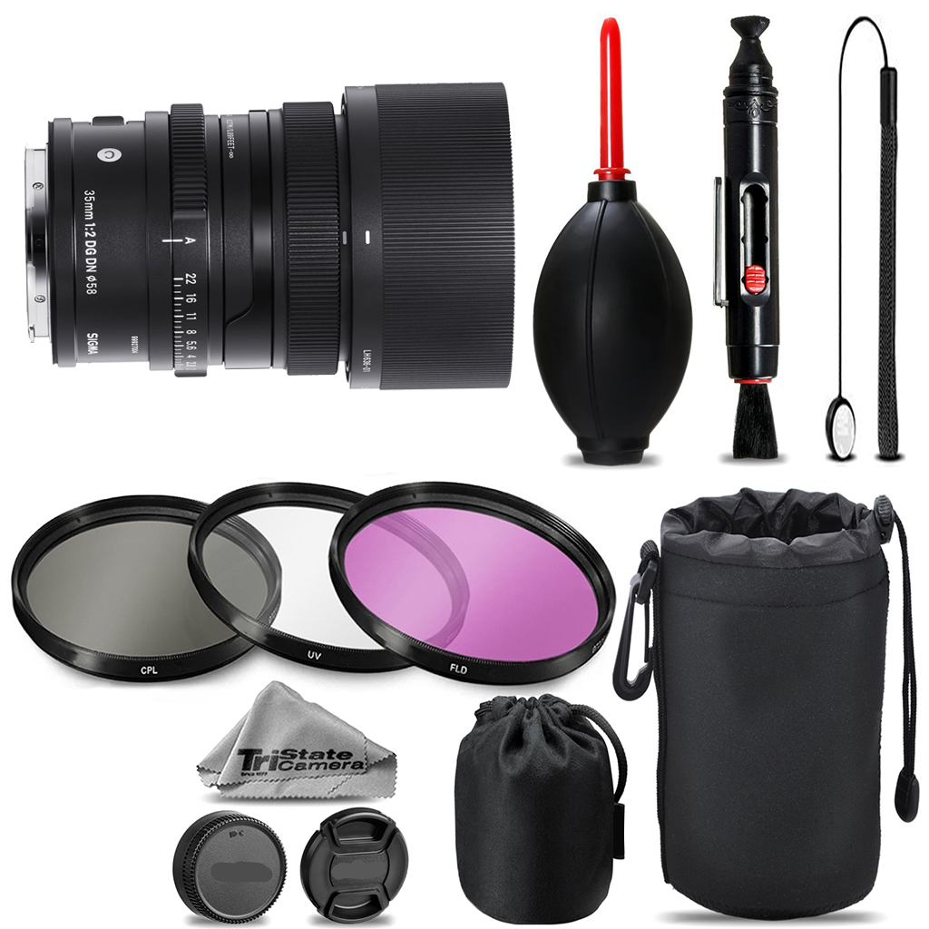 35mm f/2 DG DN Lens for Sony E -Mount +UV +FLD +CPL +Blower Brush- Kit *FREE SHIPPING*