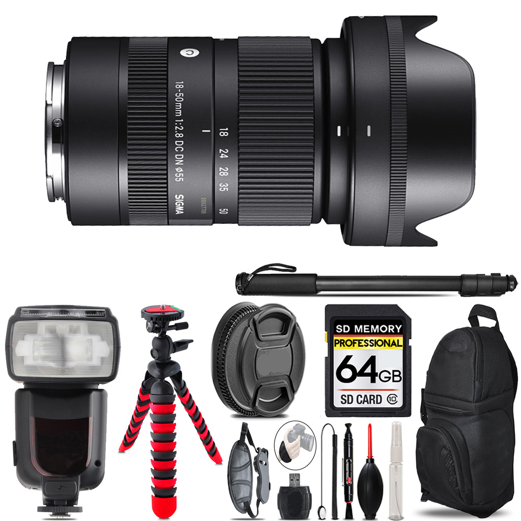 18-50mm f/2.8 DC DN Lens for Sony E  - 64GB Accessory Kit *FREE SHIPPING*