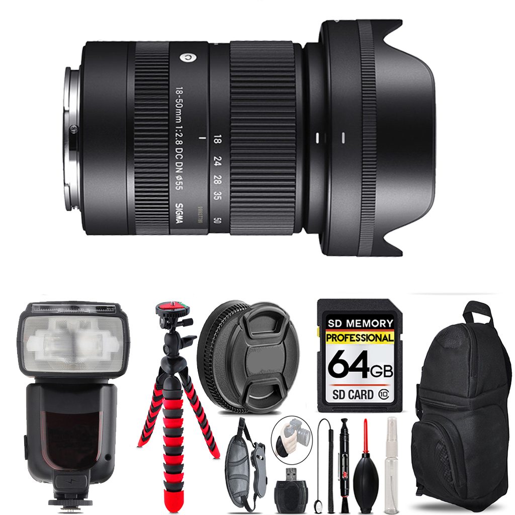 18-50mm f/2.8 DC DN Lens for Sony E - 64GB Accessory Kit *FREE SHIPPING*